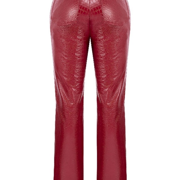 Mistress Rocks βUnconditionalβ Red Vegan Leather Python Pants | Size S - Picture 5 of 15
